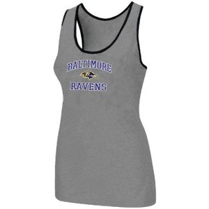 Women's Baltimore Ravens Heart & Soul Admirable Tri Blend Racerback Stretch Tank Top Light Grey