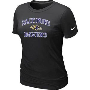 Women's Baltimore Ravens Heart & Soul NFL T Shirt Black Enchanting
