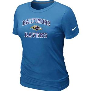 Women's Baltimore Ravens Heart & Soul NFL T Shirt Light Blue Gorgeous