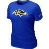 Women's Baltimore Ravens Logo NFL Charming T Shirt Blue