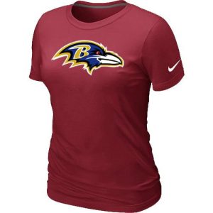 Women's Baltimore Ravens Logo NFL T Shirt Exceptional Red