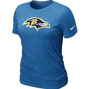 Women's Baltimore Ravens Logo NFL T Shirt Light Alluring Blue