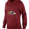 Women's Baltimore Ravens Logo Pullover Amazing Hoodie Red 1