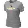 Women's Baltimore Ravens Luxurious Critical Victory NFL T Shirt Light Grey