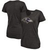 Women's Baltimore Ravens NFL Pro Line by Fanatics Branded Black Distressed Team Logo Tri Blend T Shirt Captivating