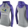 Women's Baltimore Ravens Performance Hoodie Grey Glamorous & Purple_1