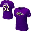 Women's Baltimore Ravens Phenomenal #52 Ray Lewis Name & Number T Shirt Purple