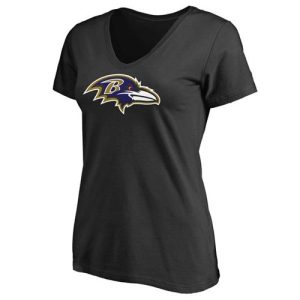Women's Baltimore Ravens Pro Line Primary Delightful Team Logo Slim Fit T Shirt Black