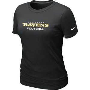 Women's Baltimore Ravens Sideline Legend Authentic Font T Shirt Impressive Black