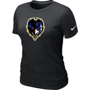 Women's Baltimore Ravens Team Logo T Shirt Superior Black