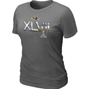 Women's Baltimore Ravens Top - notch 2012 Super Bowl XLVII On Our Way T Shirt Dark Grey