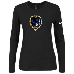 Women's Baltimore Refined Ravens Of The City Long Sleeve Tri Blend NFL T Shirt Black