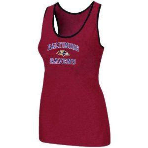 Women's Baltimore Sophisticated Ravens Heart & Soul Tri Blend Racerback Stretch Tank Top Red