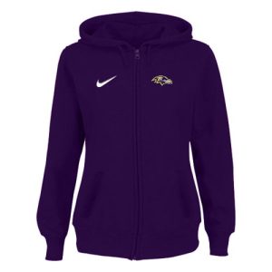 Women's Dashing Baltimore Ravens Stadium Rally Full Zip Hoodie Purple
