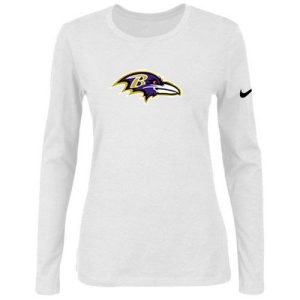 Women's High - quality Baltimore Ravens Of The City Long Sleeve Tri Blend NFL T Shirt White