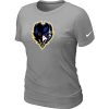 Women's Superior Baltimore Ravens Team Logo T Shirt Light Grey