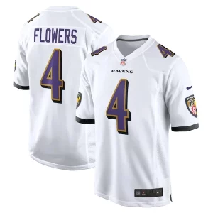 Zay Flowers Baltimore Ravens Premium Nike Game Jersey White