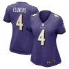 Zay Flowers Baltimore Ravens Nike Women's Team Impressive Game Jersey Purple