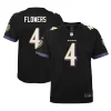Zay Flowers Baltimore Ravens Nike Youth Alternate Player Game Classy Jersey Black